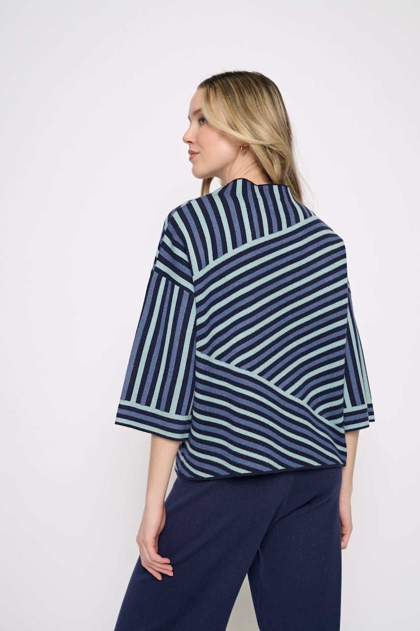Vintage Stripe Blue Sweater