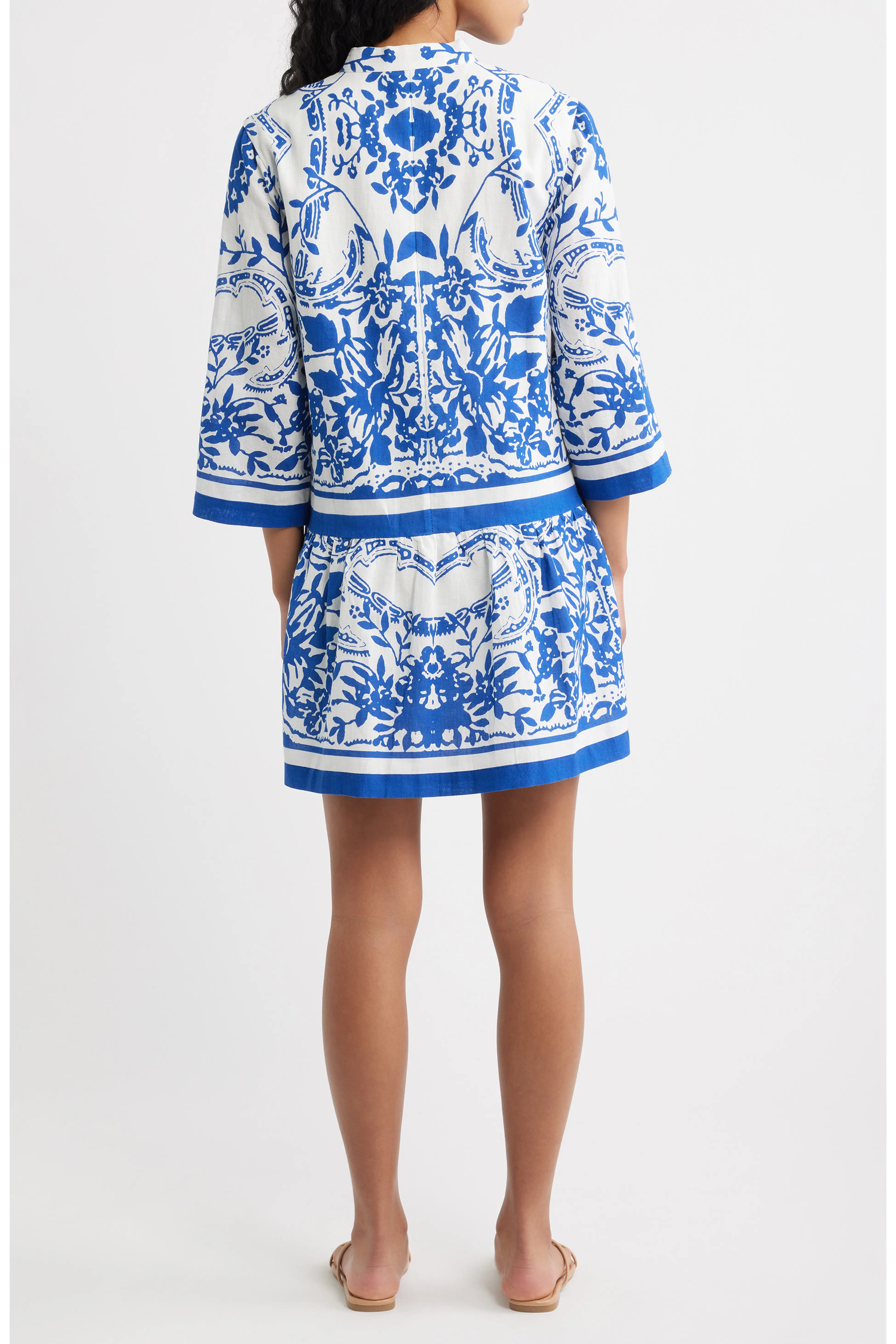 Women’s YUE MINI DRESS CLEOBELLA Blue and white ALTESSE PRINT