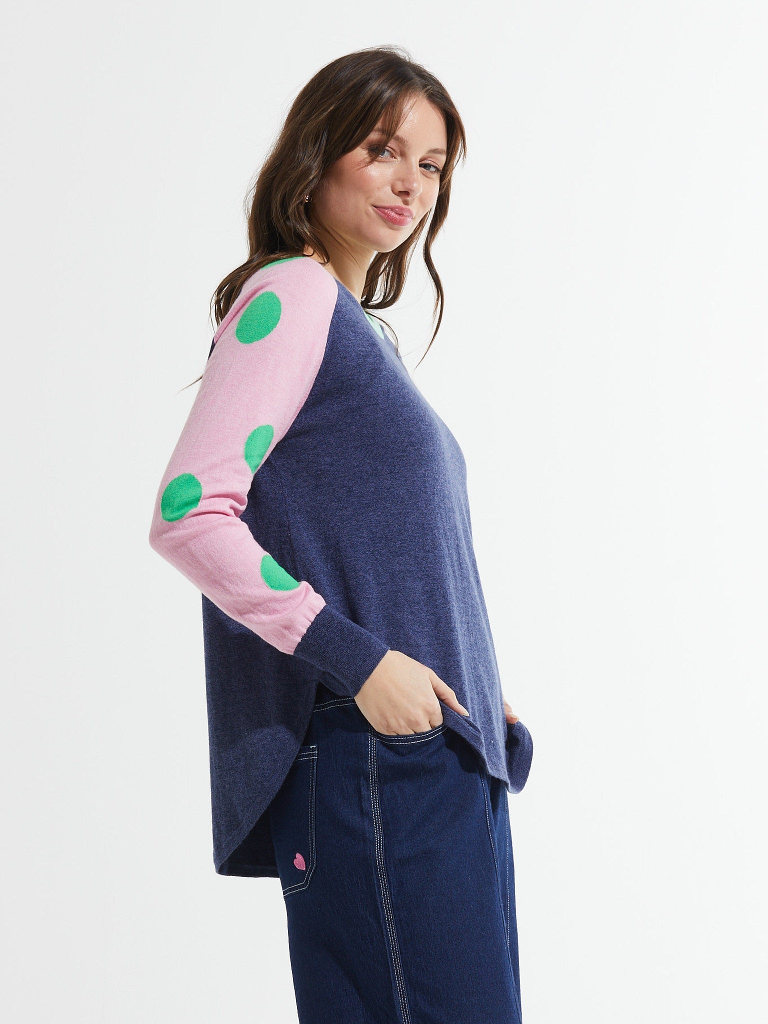 Zaket&amp; Plover | Spots and Stripes Sweater - Denim