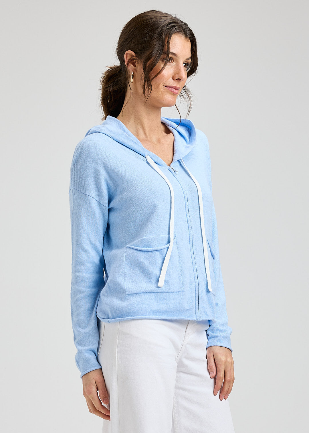 Woman Zaket and Plover light blue hoodie
