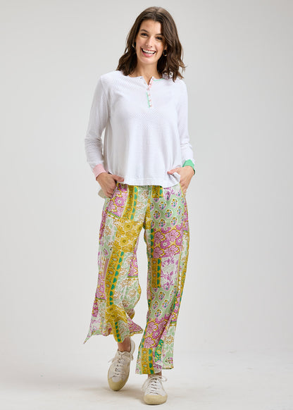 Woman Zaket &amp; Plover Shirt Tails white long-sleeve top and colorful 