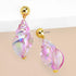 Zenzii Iridescent Seashell Earring in lavender seashell earrings with gold accents 