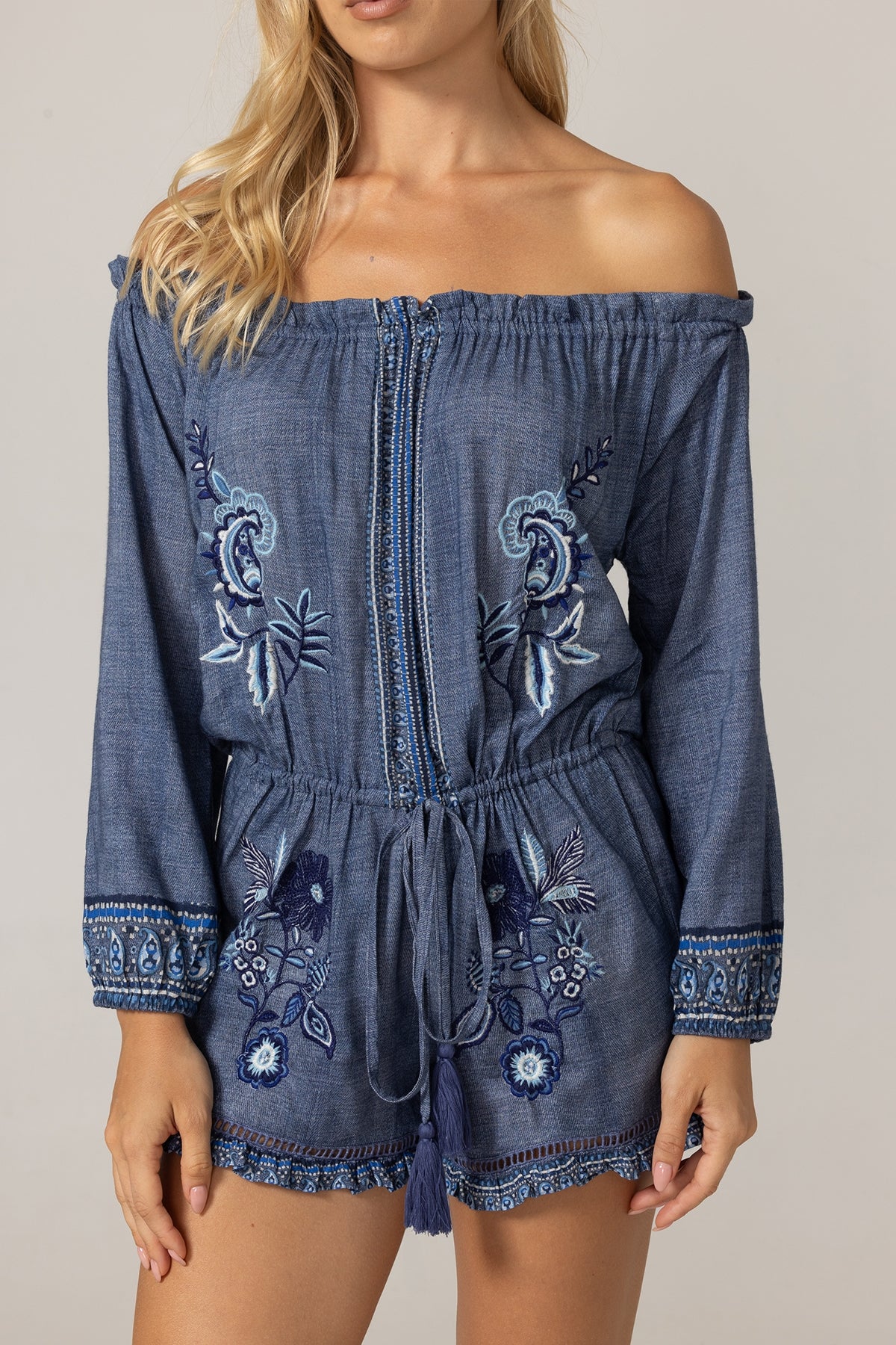 Miss June | Alba Playsuit - Blue