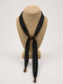 black Scarf Pull Necklace uga georgia football black satin neck scarf with dark brown wooden ends and a central dark brown button