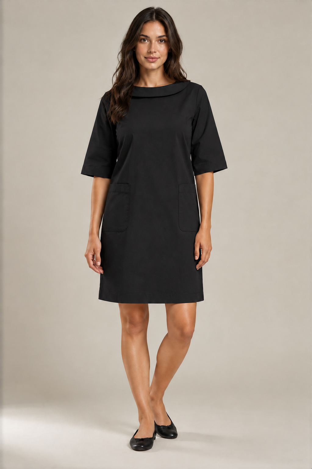 black collared Audrey Dress