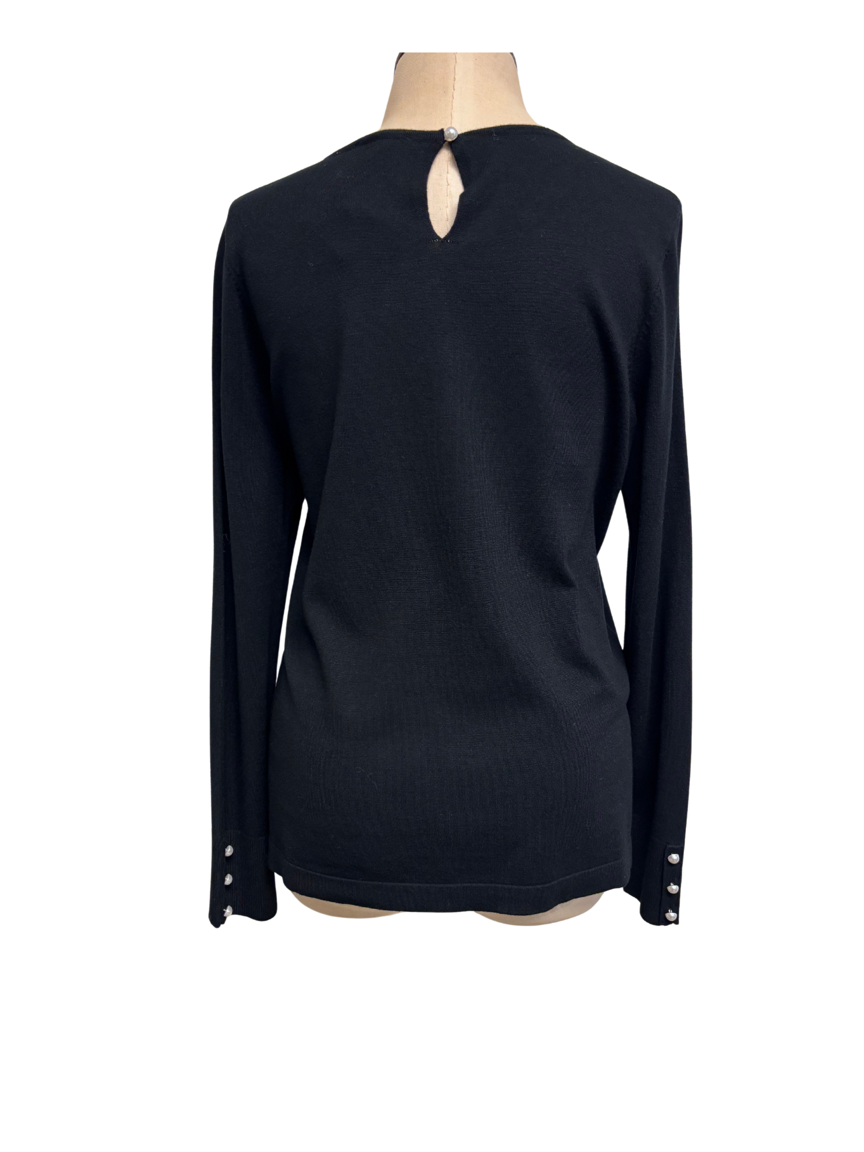 Black Long Sleeve with Pearl Buttons on the Cuffs