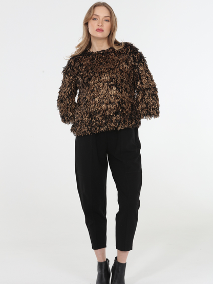 Terra | Baby Feather Eyelash Metallic Top