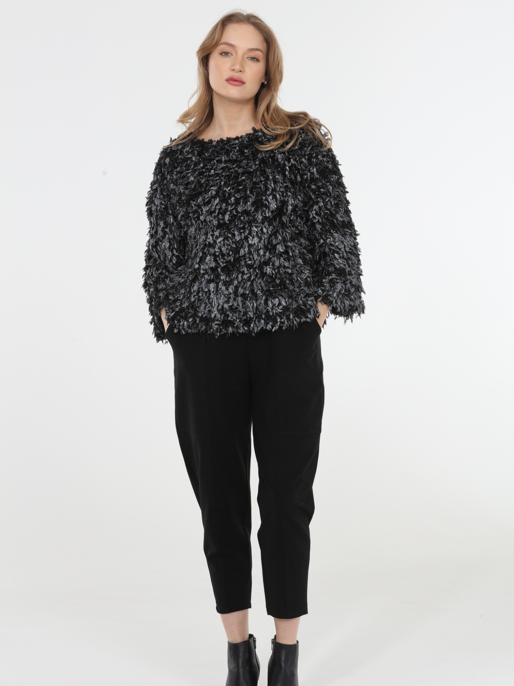 Terra | Baby Feather Eyelash Metallic Top