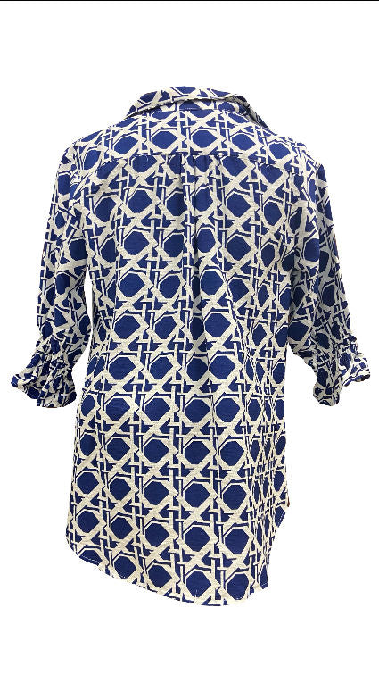 Boho Chic | Blue and White Top