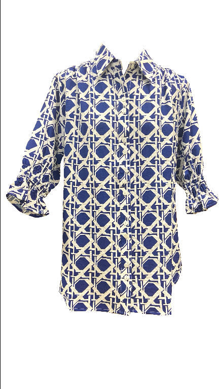 Boho Chic | Blue and White Top