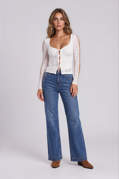 blue High-Rise Flare Jeans 