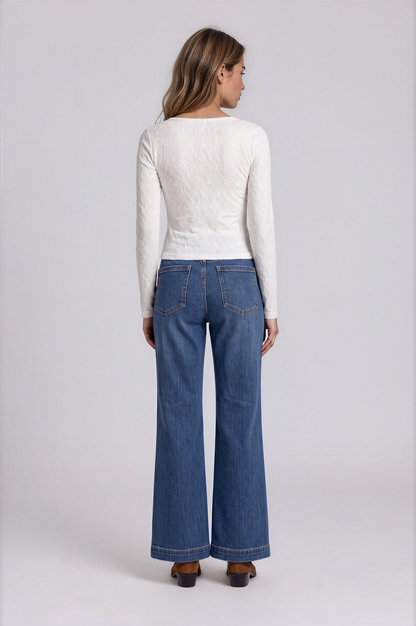 blue High-Rise Flare Jeans 