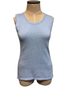 Blue tank top on a mannequin against a white background
