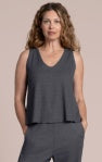 Sympli | Pop V Neck Tank - Black Pearl