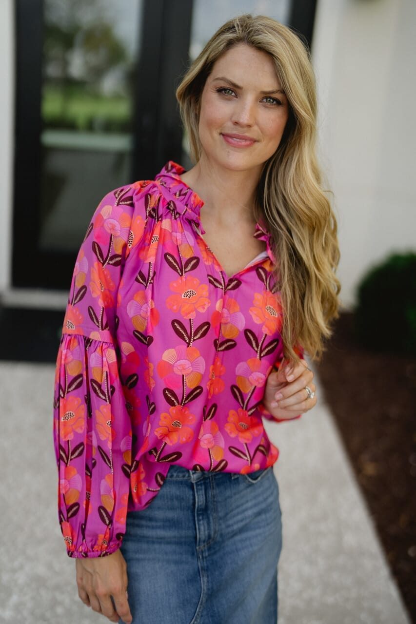 Briton Court | Nora Top - Pink Floral
