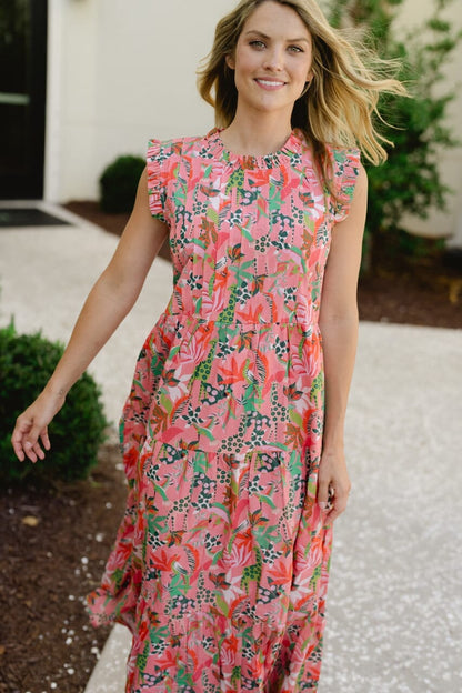Briton Court | Clara Maxi Dress- Coral Reef