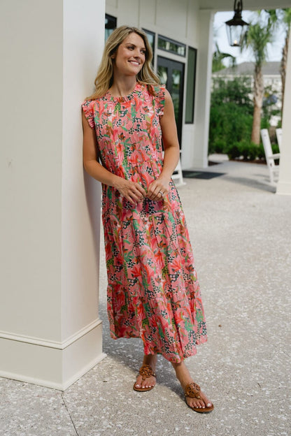 Briton Court | Clara Maxi Dress- Coral Reef