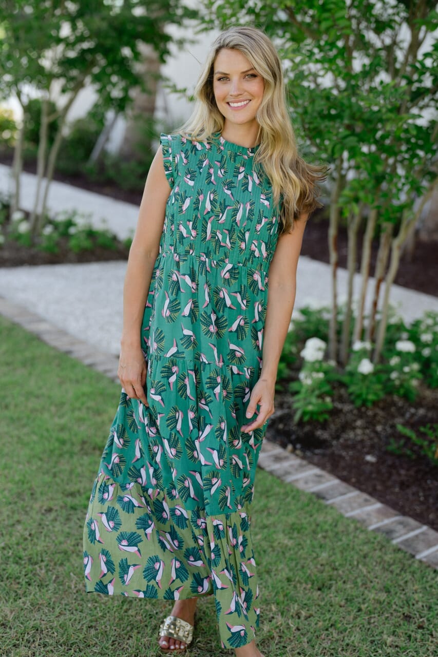 Briton Court | Clara Maxi Dress- Jade Green