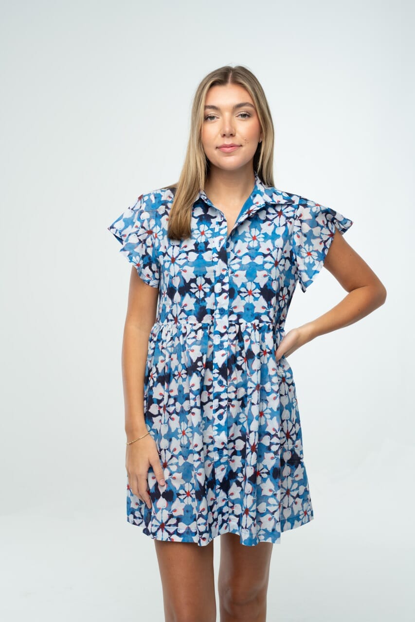 Frenchi Mini Gameday Dress- Red &amp; Blue