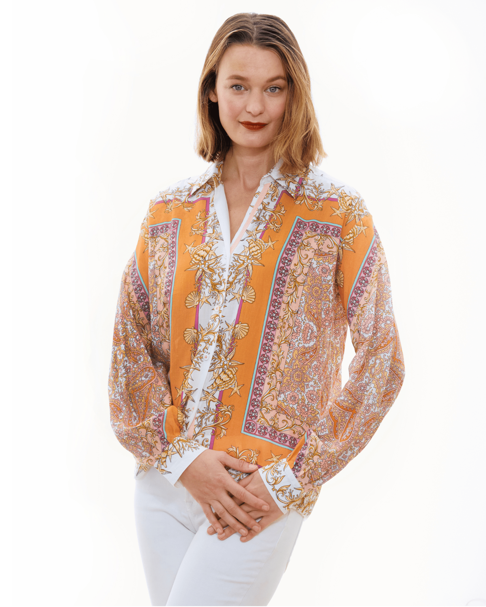 Dizzy Lizzie | Buckhead Boxy Top Engineered Print | Cloister Collection | SHIRTS