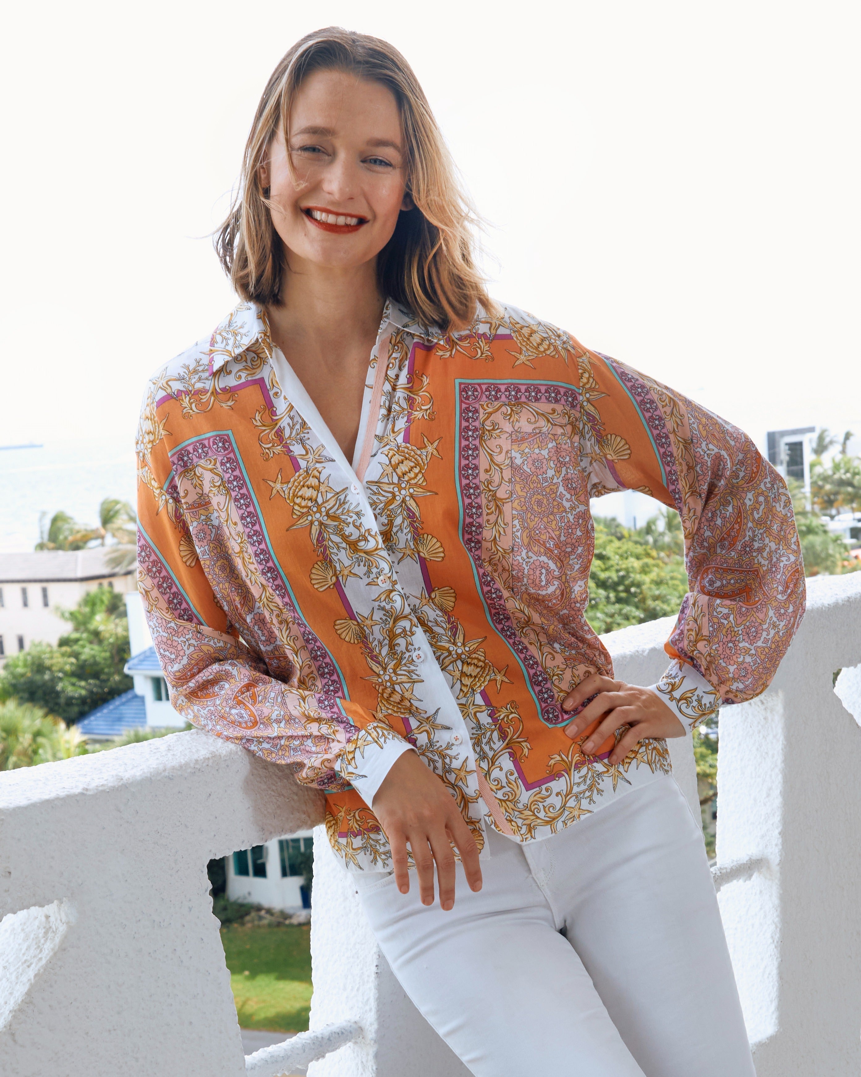 Dizzy Lizzie | Buckhead Boxy Top Engineered Print | Cloister Collection | SHIRTS