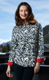 Dizzy Lizzie | Cape Cod Black And White Zebra Print | Cloister Collection | TOPS