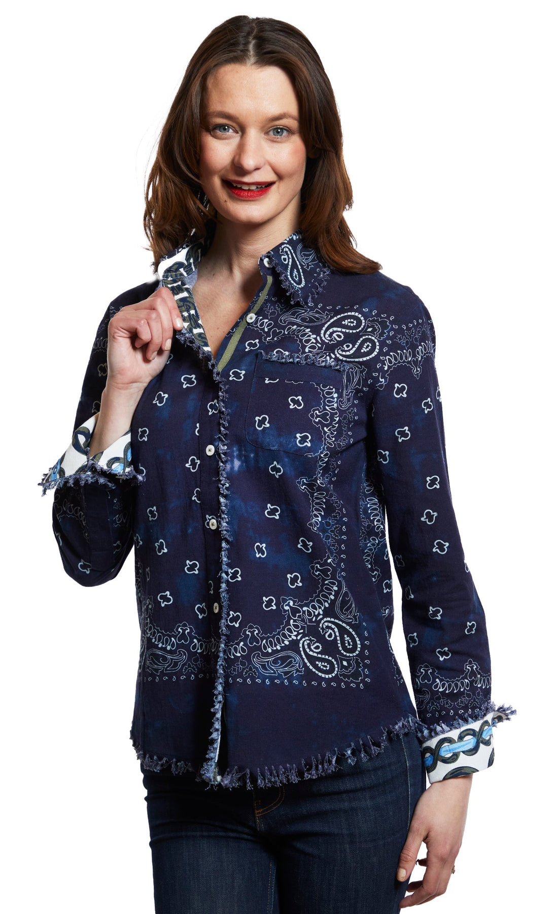 Dizzy Lizzie | Cape Cod Indigo Bandana Print | Cloister Collection | TOPS