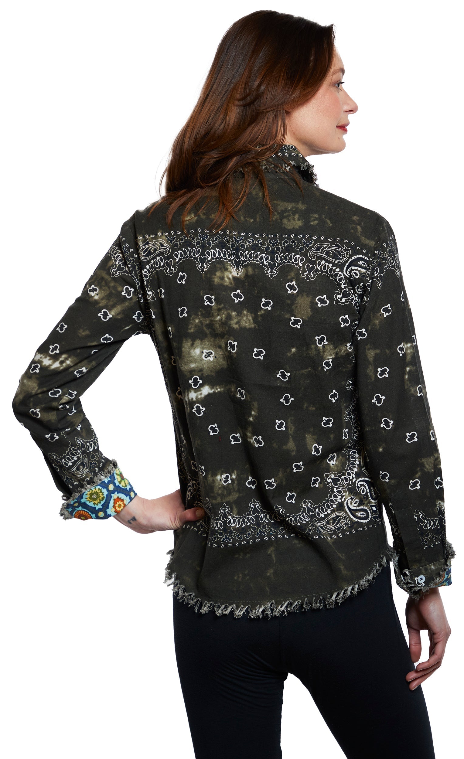 Dizzy Lizzie | Cape Cod Olive Green Bandana Print | Cloister Collection | TOPS