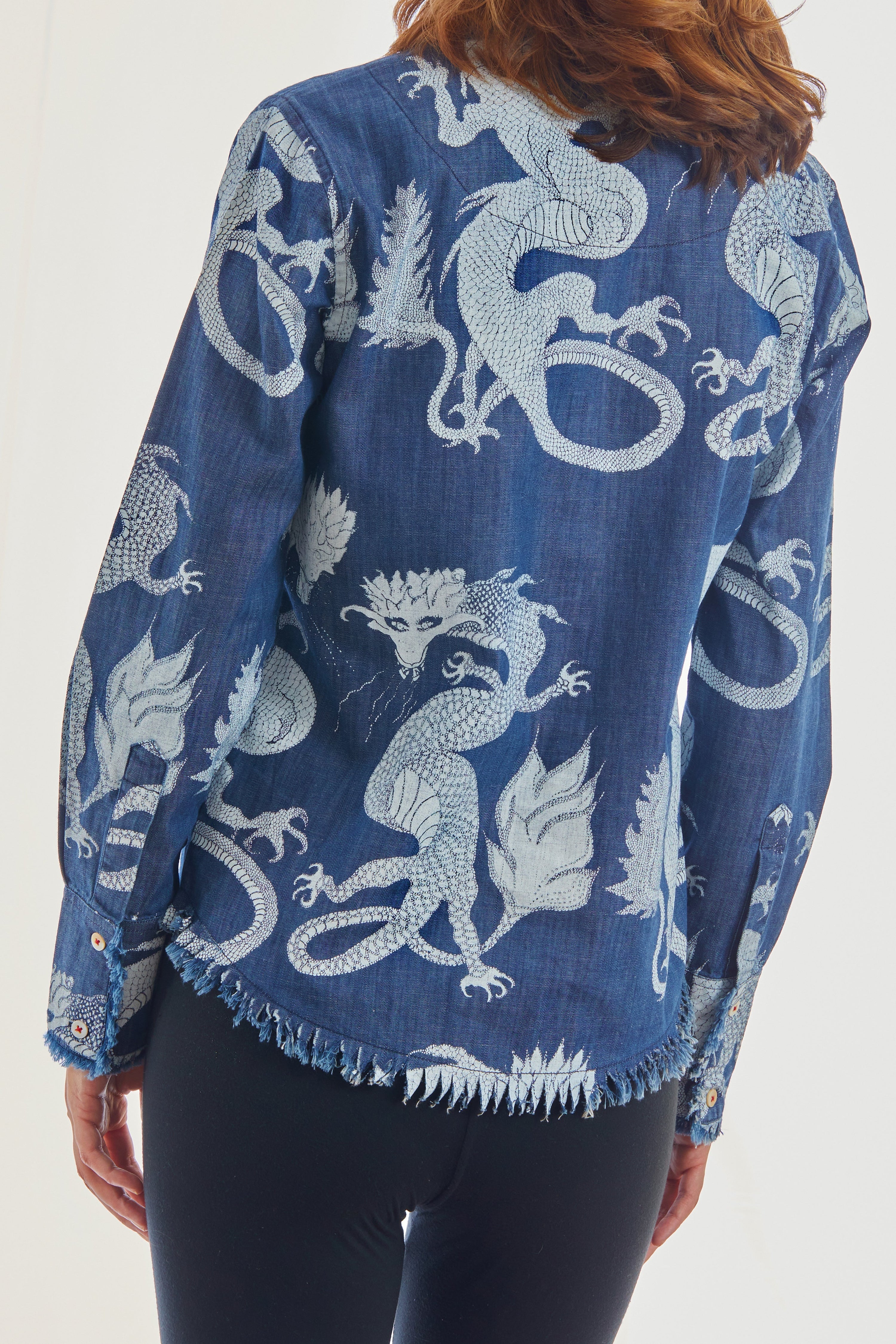Dizzy Lizzie | Cape Cod Shirt Denim with our Gorgeous Print | Cloister Collection | SHIRT