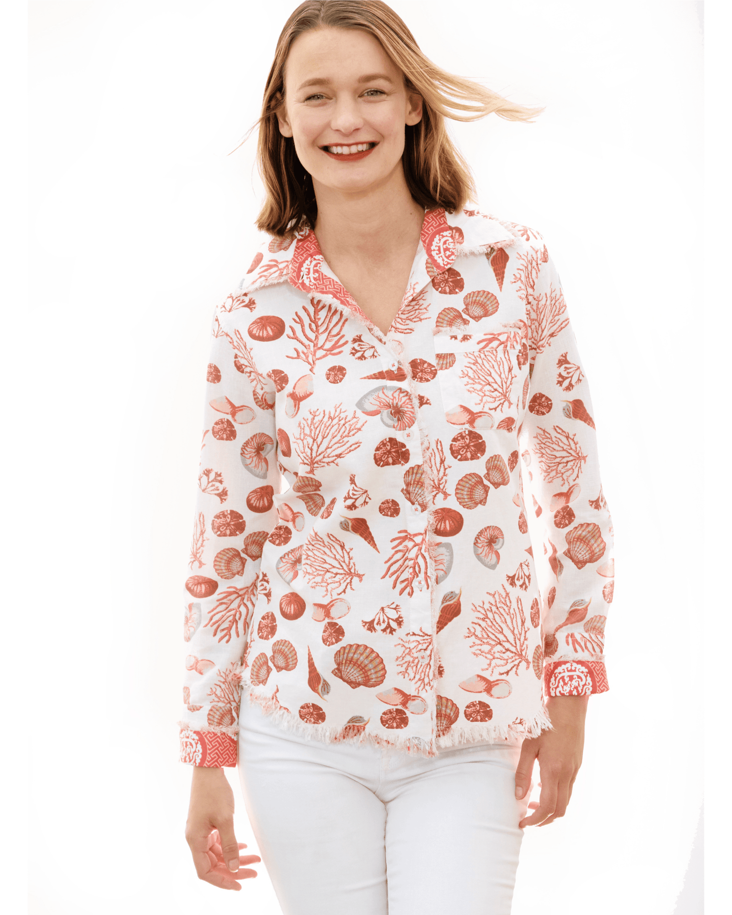 Dizzy Lizzie | Cape Cod Top Pink Sealife | Cloister Collection | SHIRTS