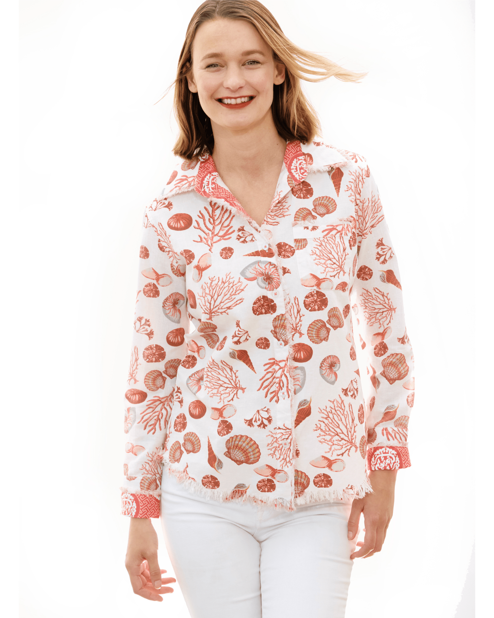 Dizzy Lizzie | Cape Cod Top Pink Sealife | Cloister Collection | SHIRTS