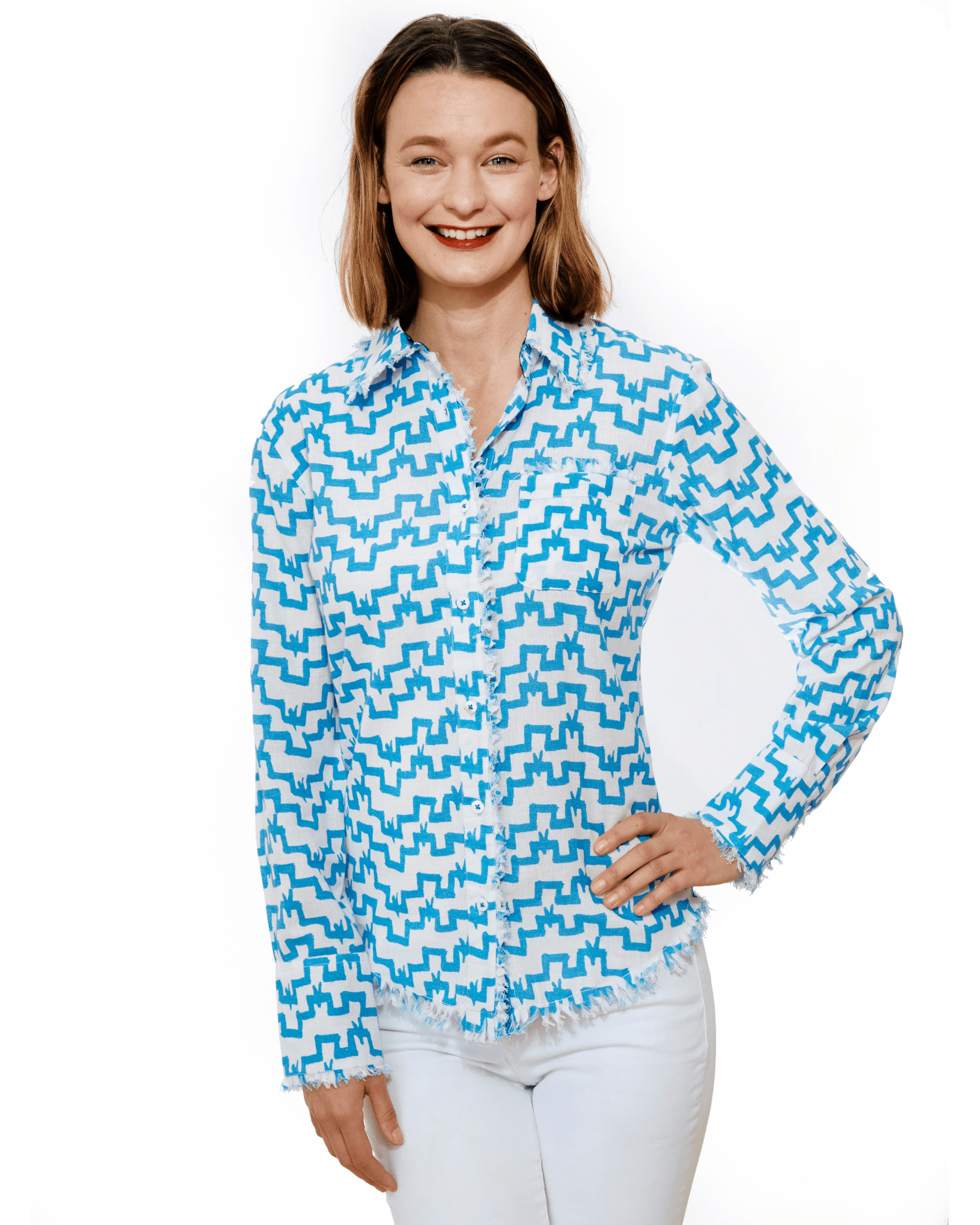 Dizzy Lizzie | Cape Cod Top Zig Zag Print | Cloister Collection | SHIRTS