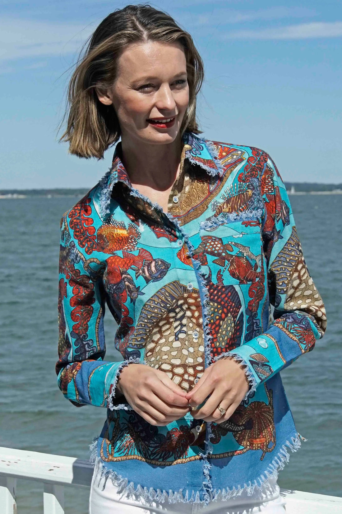 Dizzy Lizzie | Cape Cod Tunic, Aquarium Print | Cloister Collection | TUNIC