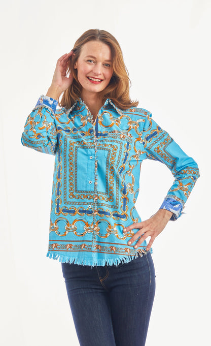 Dizzy Lizzie | Cape Cod Tunic Blue Links | Cloister Collection | TUNIC