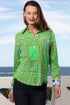 Dizzy Lizzie | Cape Cod Tunic Green Blue Links | Cloister Collection | SHIRT