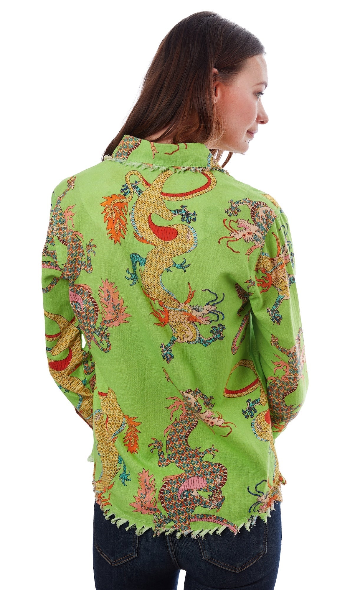 Dizzy - Lizzie | Cape Cod Tunic Green Dragon Print | Cloister Collection | TUNIC