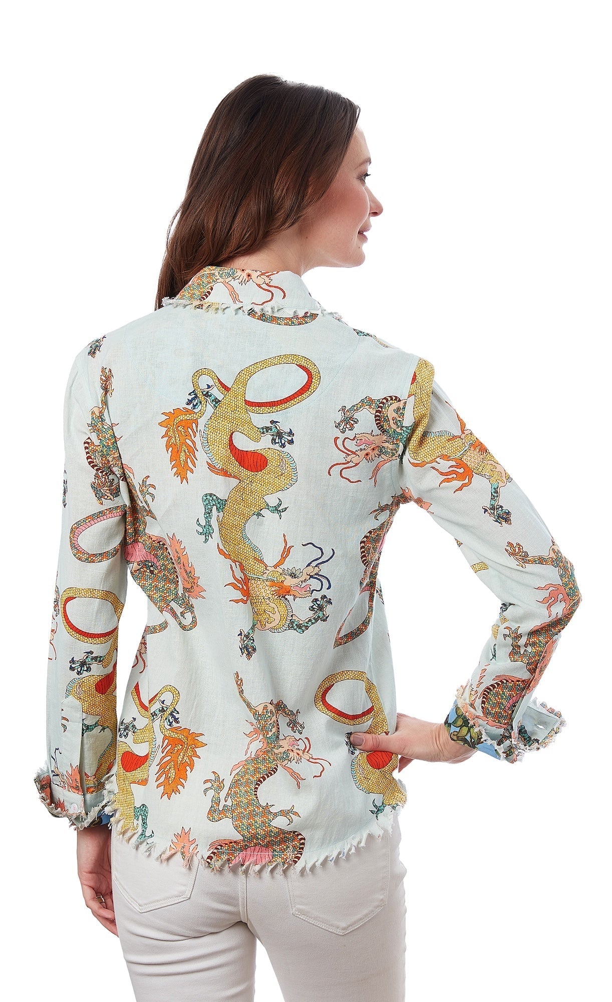 Dizzy - Lizzie | Cape Cod Tunic Ice Blue Dragon Print | Cloister Collection | TUNIC