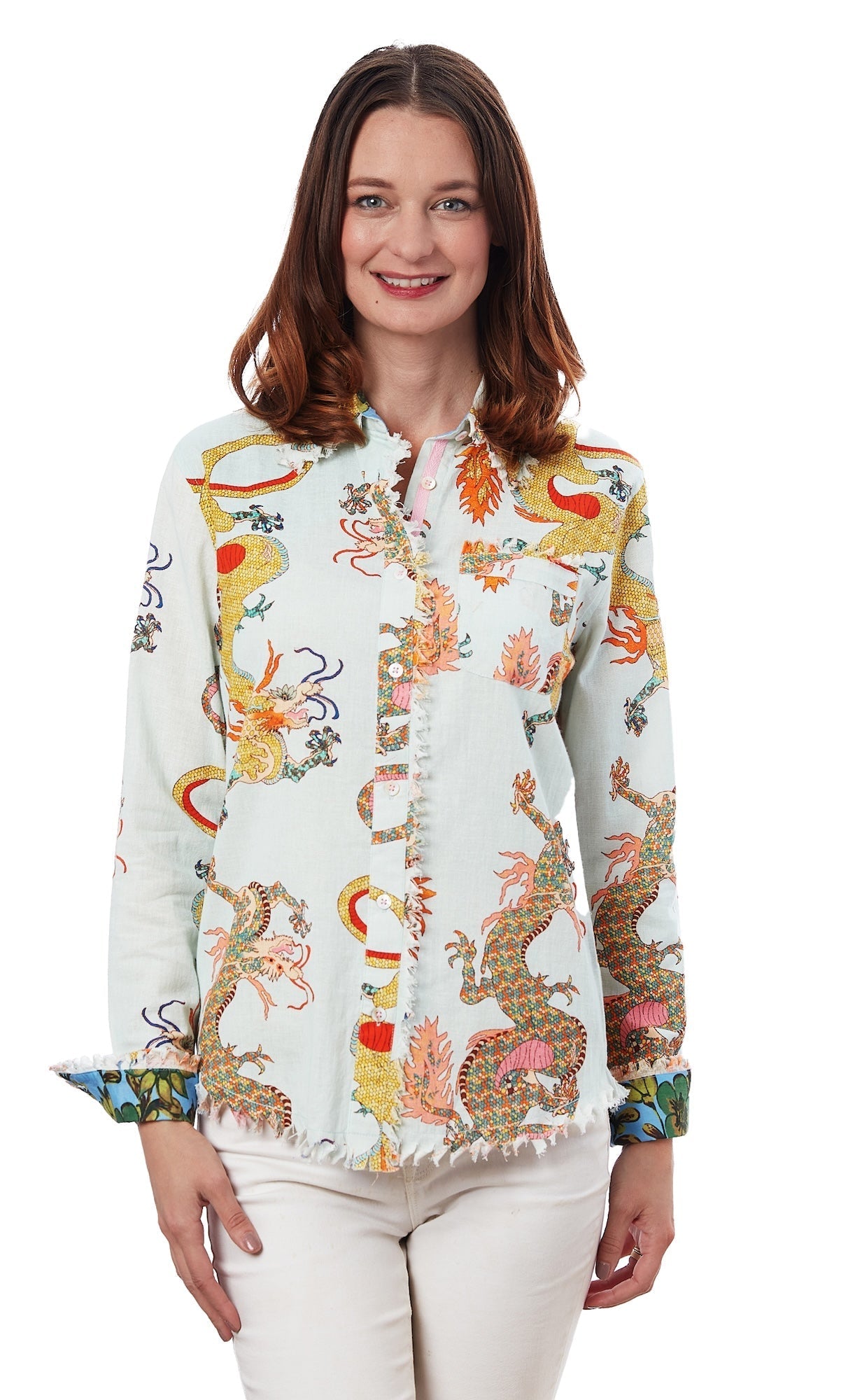 Dizzy - Lizzie | Cape Cod Tunic Ice Blue Dragon Print | Cloister Collection | TUNIC