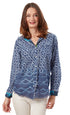 Dizzy - Lizzie | Cape Cod Tunic Navy White Ikat Print | Cloister Collection | TUNIC