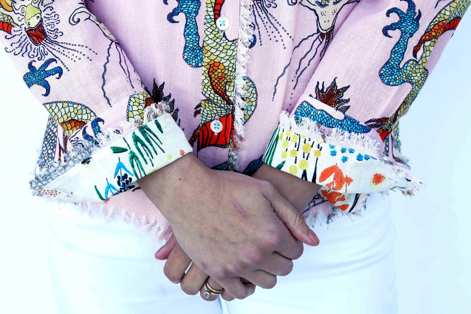 Dizzy - Lizzie | Cape Cod Tunic, Pink Ground Dragons | Cloister Collection | TUNIC