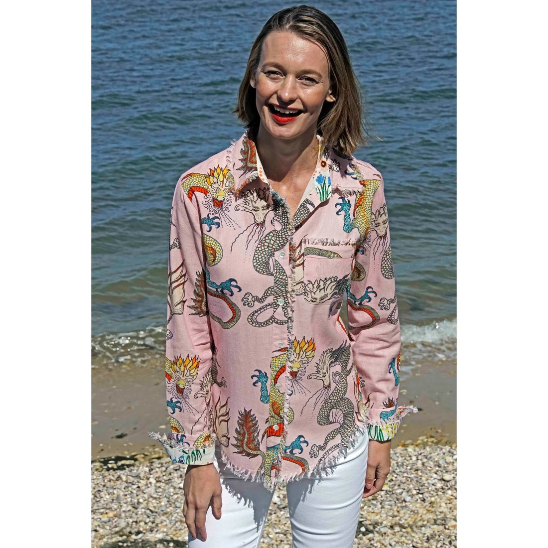 Dizzy - Lizzie | Cape Cod Tunic, Pink Ground Dragons | Cloister Collection | TUNIC