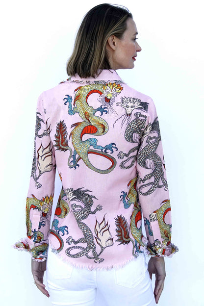 Dizzy - Lizzie | Cape Cod Tunic, Pink Ground Dragons | Cloister Collection | TUNIC