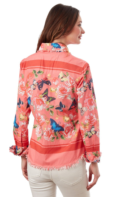 Dizzy - Lizzie | Cape Cod Tunic Pink Org Butterfly Print | Cloister Collection | Tunic