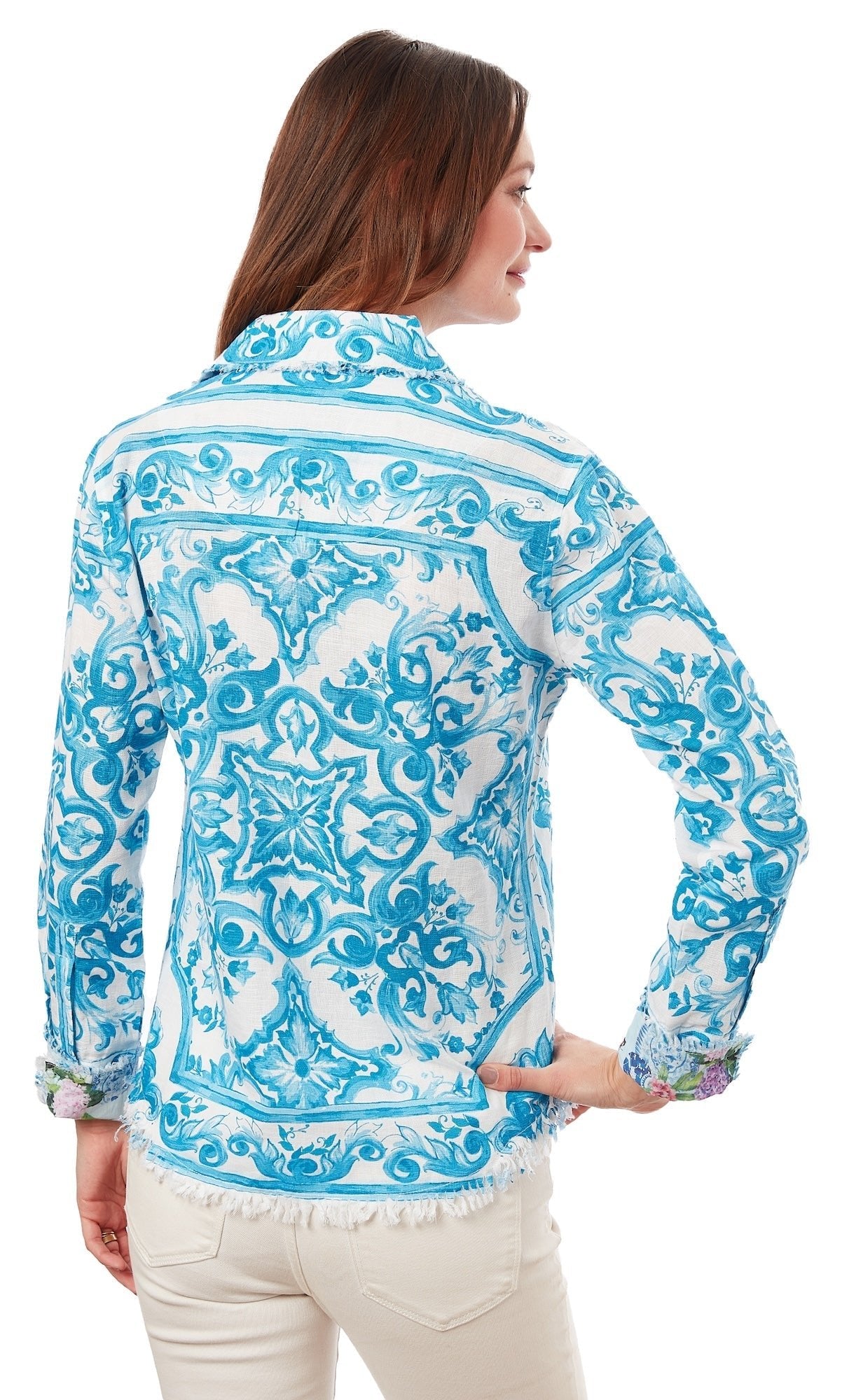 Dizzy - Lizzie | Cape Cod Tunic Turquoise Tile Print | Cloister Collection | Tunic