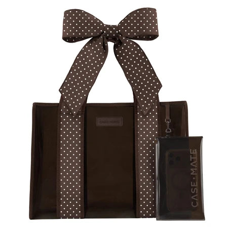 casemate Jelly Tote Bag espresso polka dot bow