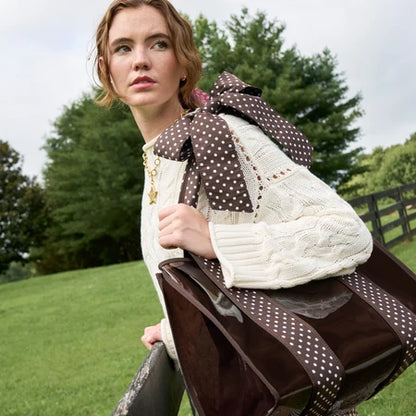 casemate Jelly Tote Bag espresso polka dot bow