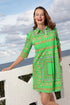 Dizzy Lizzie | Chatham Dress Green Blue Link Print | Cloister Collection | DRESSES