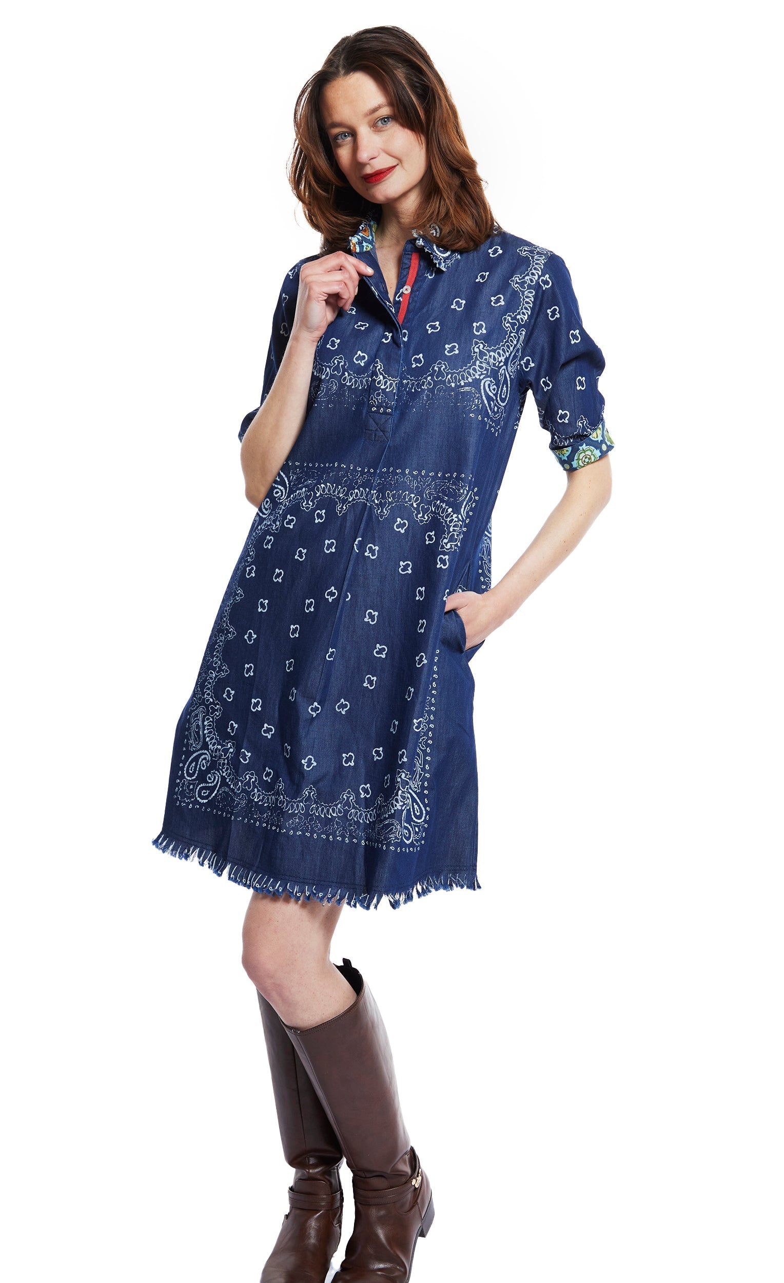 Dizzy Lizzie | Chatham Dress Indigo Bandana Print | Cloister Collection | DRESSES