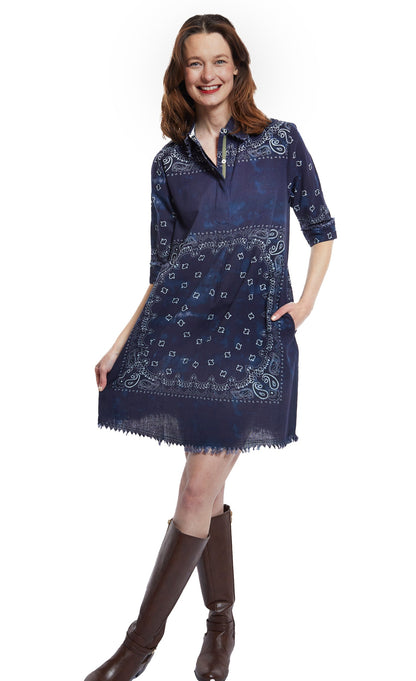 Dizzy Lizzie | Chatham Dress Indigo Bandana Print | Cloister Collection | DRESSES