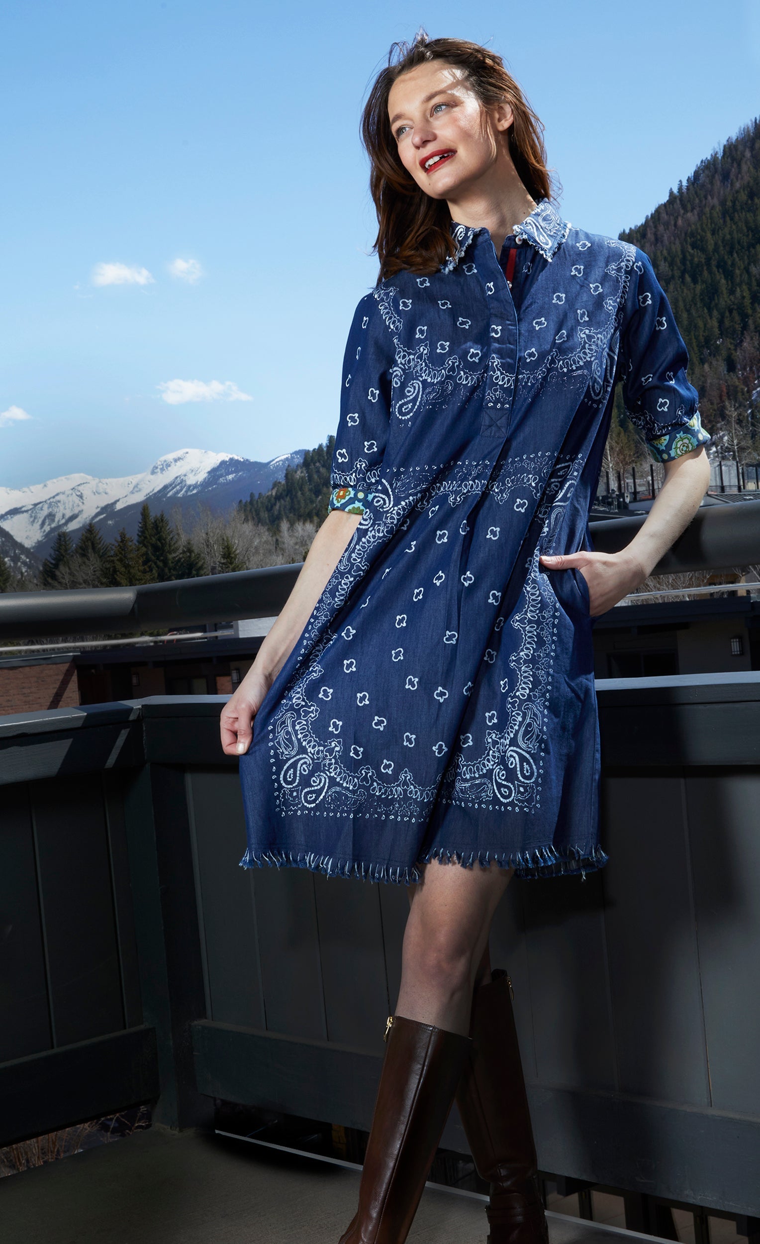 Dizzy Lizzie | Chatham Dress Indigo Bandana Print | Cloister Collection | DRESSES